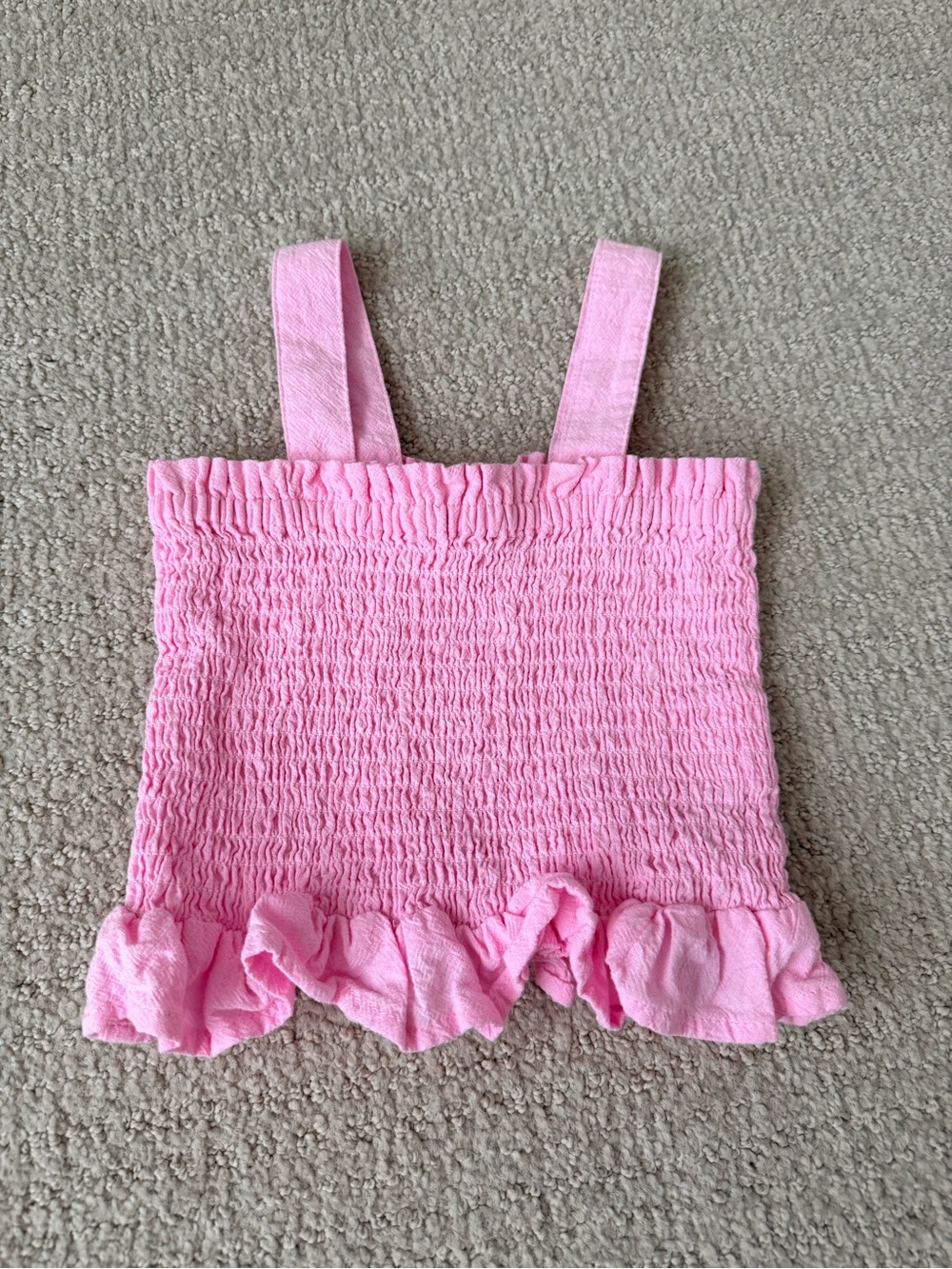 Cotton On Pink Smocked Ruffle Tank Top